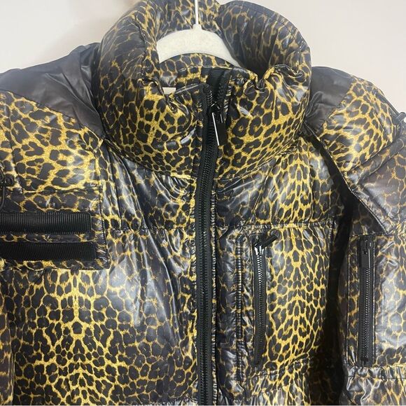$725 The Kooples Leopard Print Puffer Jacket Coat NWT LARGE - Picture 8 of 11
